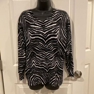 1X Michael Michael Kors shirt - black and white animal print